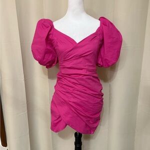 DO+BE Pink Asymmetrical Ruched Mini Dress